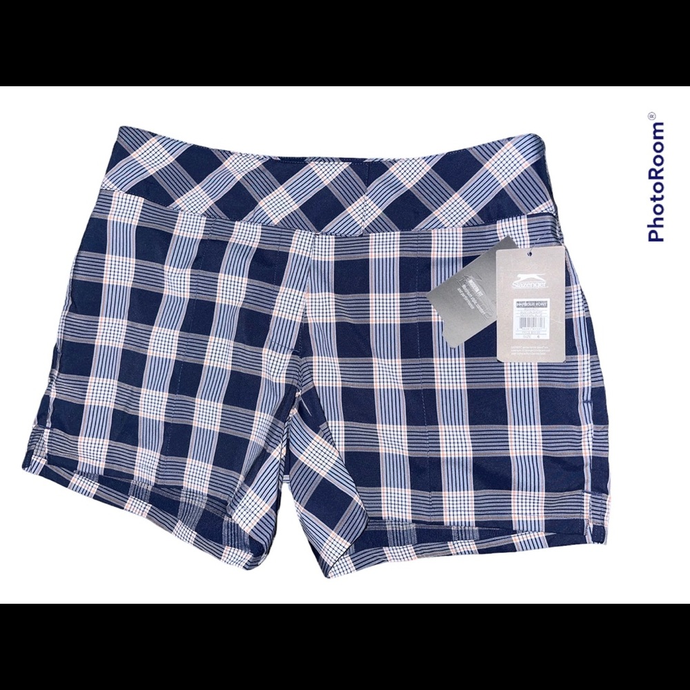 Slazenger Buxton Medieval Blue White Gray Gingham/Plaid/Buffalo Golf Shorts 6